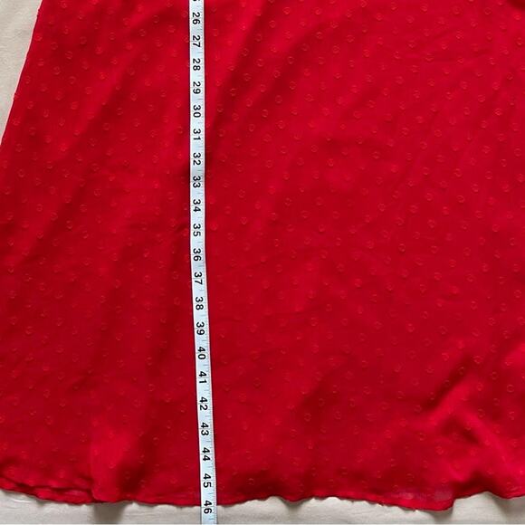 Sugarlips Kismet Chiffon Swiss Dot One Shoulder Dress in Red Size Large - Picture 2 of 6